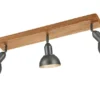 LED Holzbalken Deckenstrahler Silber Antik 3-flammig, Breite 58cm
