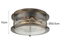 LED Industrial Deckenleuchte für Innen & Außen, Bronze Ø30,5cm