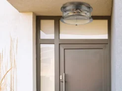 LED Industrial Deckenleuchte für Innen & Außen, Bronze Ø30,5cm