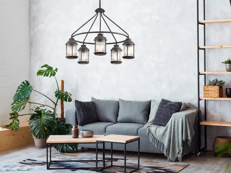 LED Industrial Pendelleuchte für Innen & Außen, Anthrazit Ø66cm