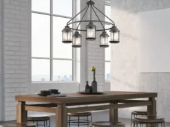 LED Industrial Pendelleuchte für Innen & Außen, Anthrazit Ø66cm