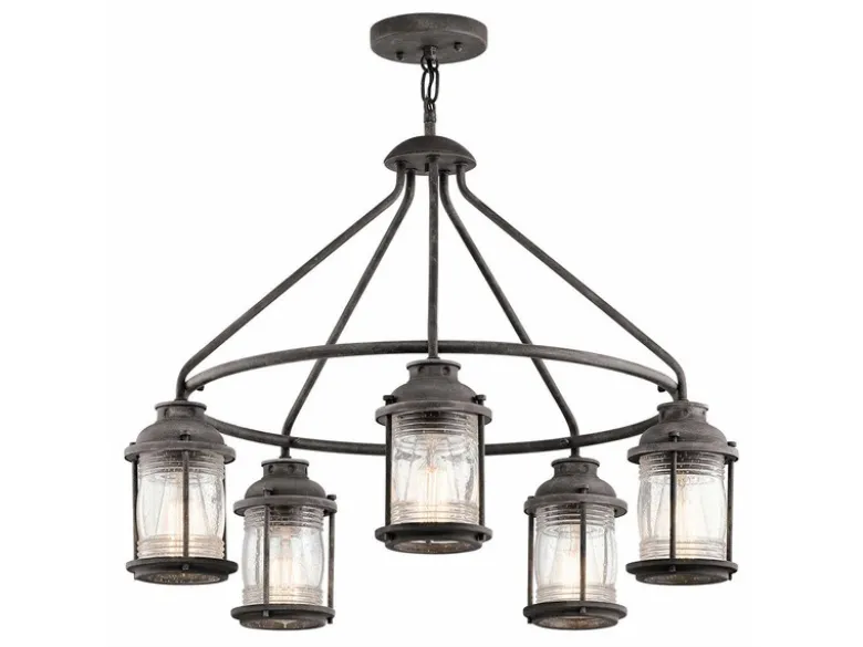 LED Industrial Pendelleuchte für Innen & Außen, Anthrazit Ø66cm