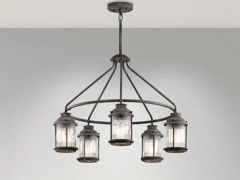 LED Industrial Pendelleuchte für Innen & Außen, Anthrazit Ø66cm