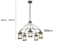 LED Industrial Pendelleuchte für Innen & Außen, Bronze Ø66cm