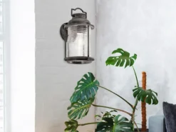 LED Industrial Wandlaterne für Innen & Außen, Anthrazit Höhe 35cm