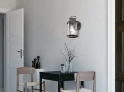 LED Industrial Wandlaterne für Innen & Außen, Anthrazit Höhe 28cm