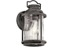 LED Industrial Wandlaterne für Innen & Außen, Anthrazit Höhe 28cm