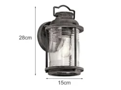 LED Industrial Wandlaterne für Innen & Außen, Anthrazit Höhe 28cm