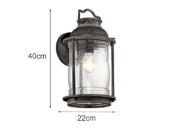 LED Industrial Wandlaterne für Innen & Außen, Anthrazit Höhe 40cm