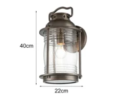 LED Industrial Wandlaterne für Innen & Außen, Bronze Höhe 40cm