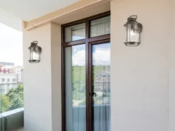 LED Industrial Wandlaterne für Innen & Außen, Bronze Höhe 40cm