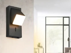LED Innen Wandleuchte RAGLAN schwenkbar mit Schalter Schwarz, Höhe 15cm