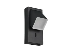 LED Innen Wandleuchte RAGLAN schwenkbar mit Schalter Schwarz, Höhe 15cm