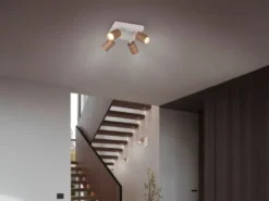 LED Innen Wandstrahler Hellgrau mit Schalter, Spot Coffee schwenkbar, Höhe 15cm