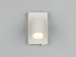 LED Innen Wandstrahler Hellgrau mit Schalter, Spot schwenkbar, Höhe 15cm
