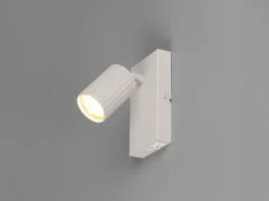 LED Innen Wandstrahler Hellgrau mit Schalter, Spot schwenkbar, Höhe 15cm