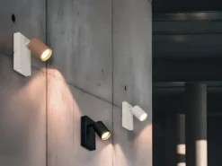 LED Innen Wandstrahler Schwarz mit Schalter, Spot schwenkbar, Höhe 15cm