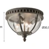 LED Jugendstil Deckenleuchte für Innen & Außen, Anthrazit Ø30,5cm