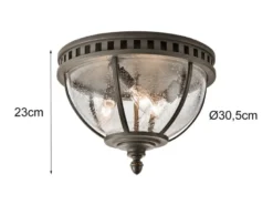 LED Jugendstil Deckenleuchte für Innen & Außen, Anthrazit Ø30,5cm