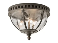 LED Jugendstil Deckenleuchte für Innen & Außen, Anthrazit Ø30,5cm