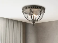 LED Jugendstil Deckenleuchte für Innen & Außen, Anthrazit Ø30,5cm