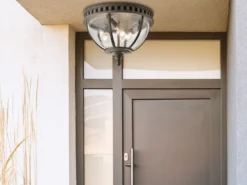 LED Jugendstil Deckenleuchte für Innen & Außen, Anthrazit Ø30,5cm