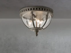 LED Jugendstil Deckenleuchte für Innen & Außen, Anthrazit Ø30,5cm