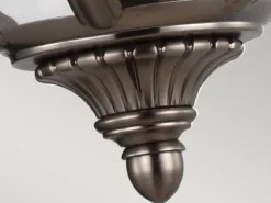LED Jugendstil Pendelleuchte aus massivem Stahl in Silber Antik, Ø 37cm