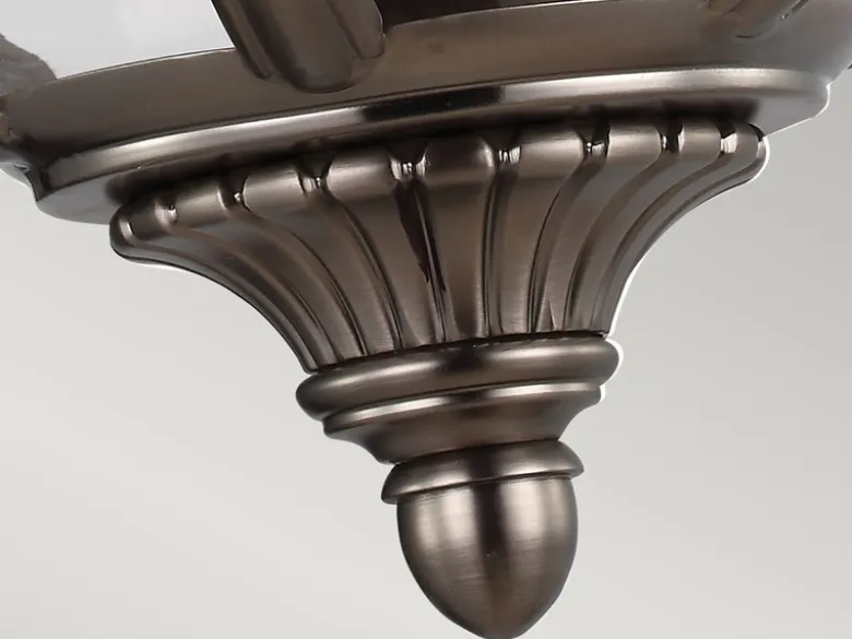 LED Jugendstil Pendelleuchte aus massivem Stahl in Silber Antik, Ø 37cm