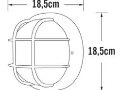 LED Kellerleuchte für Wand-& Deckenmontage Ø18,5cm, Weiß