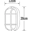 LED Kellerleuchte für Wand-& Deckenmontage Schwarz, Höhe 20cm