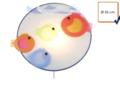 LED Kinderzimmer Wandlampe KLEINE FISCHE, bruchsicherer Schirm, Ø 25cm