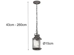 LED Kleine Industrial Pendelleuchte für Innen & Außen, Anthrazit Ø15cm