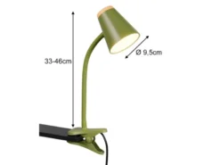 LED Klemmlampe PONGO Grün flexibel biegsam, Höhe 33cm