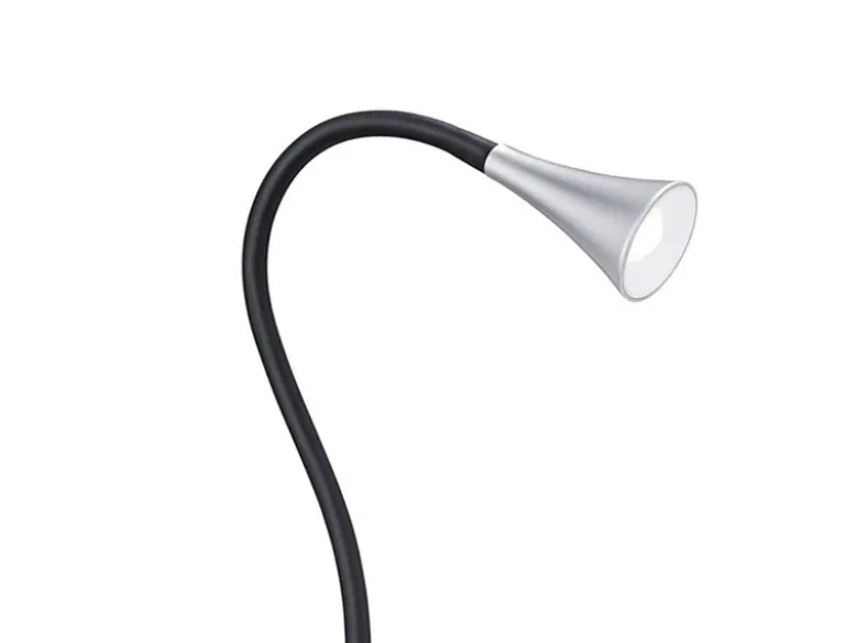 LED Klemmleuchten 2er SET 1 flammig Schwanenhalslampe in Silber/Schwarz