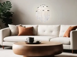 LED Kronleuchter mit Acryl Kristallbehang und Fernbedienung Ø 38cm