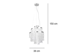 LED Kronleuchter mit Acryl Kristallbehang und Fernbedienung Ø 38cm