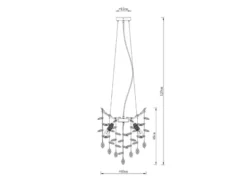 LED Kronleuchter Silber 4-flammig mit Glas Kristall 2-farbig Ø 40cm