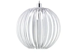 LED Kugel Pendelleuchte mit Acryllamellen transparent, Ø 40cm