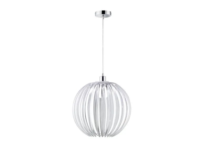 LED Kugel Pendelleuchte mit Acryllamellen transparent, Ø 40cm