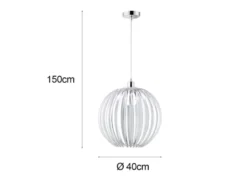 LED Kugel Pendelleuchte mit Acryllamellen transparent, Ø 40cm