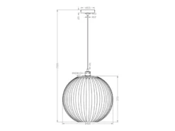 LED Kugel Pendelleuchte mit Acryllamellen Silber Chrom, Ø 40cm