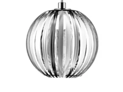 LED Kugel Pendelleuchte mit Acryllamellen Silber Chrom, Ø 40cm