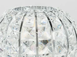 LED Kugel Tischlampe Chrom mit Glas Kristallen, Ø 16cm