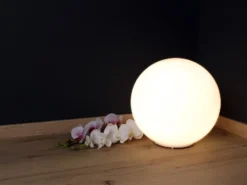 LED Kugel Tischleuchte Glaskugel Lampenschirm in Opalweiß, Ø 35cm