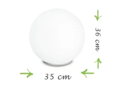 LED Kugel Tischleuchte Glaskugel Lampenschirm in Opalweiß, Ø 35cm