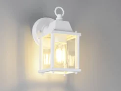 LED Landhausstil Außenwandleuchte, Wandlaterne Weiß, Höhe 22cm