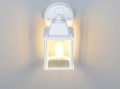 LED Landhausstil Außenwandleuchte, Wandlaterne Weiß, Höhe 22cm