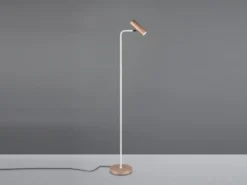 LED Leseleuchte Metall Coffee / Weiß, Spot schwenkbar, Höhe 151cm