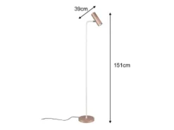 LED Leseleuchte Metall Coffee / Weiß, Spot schwenkbar, Höhe 151cm